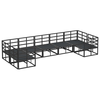 Garten-Sofa-Set 7 pcs Schwarz Aluminium