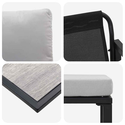 Garten-Sofa-Set 6 pcs Schwarz Stahl