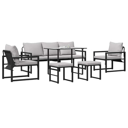 Garten-Sofa-Set 6 pcs Schwarz Stahl