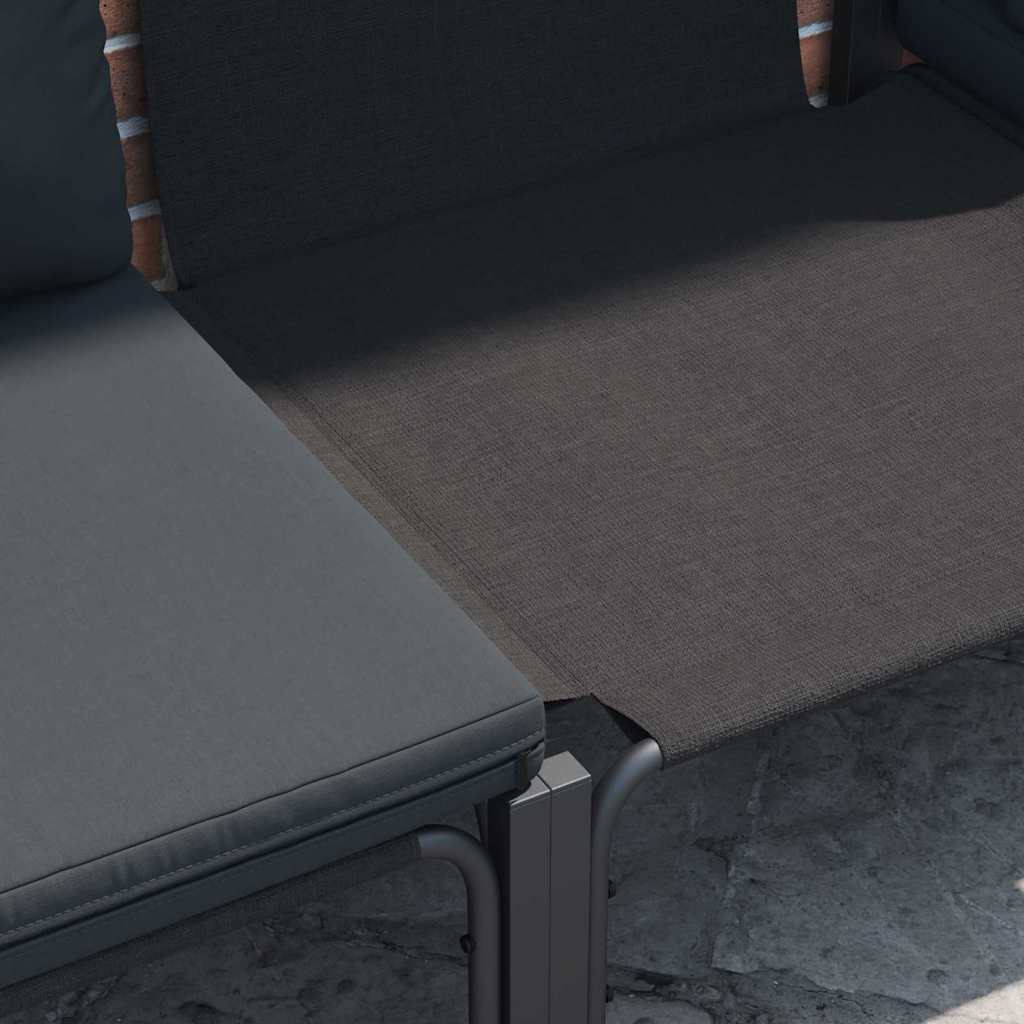 Garten-Sofa-Set mit Kissen 7 pcs Anthrazit Stahl & Gewebe