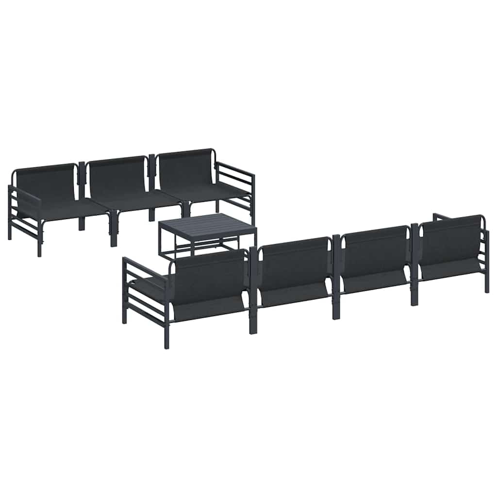 Garten-Sofa-Set mit Kissen 8 pcs Anthrazit Stahl & Gewebe