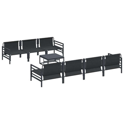 Garten-Sofa-Set mit Kissen 8 pcs Anthrazit Stahl & Gewebe