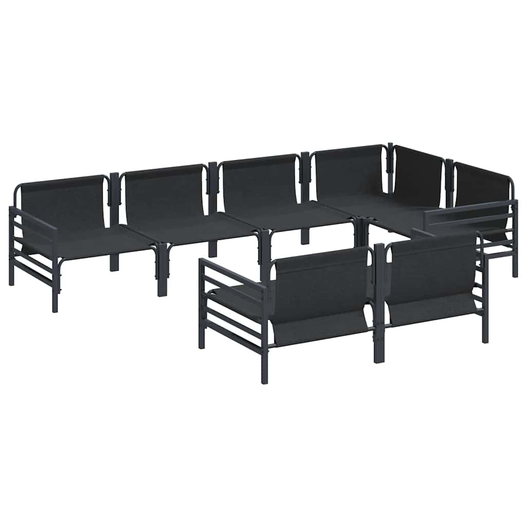 Garten-Sofa-Set mit Kissen 7 pcs Anthrazit Stahl & Stoff