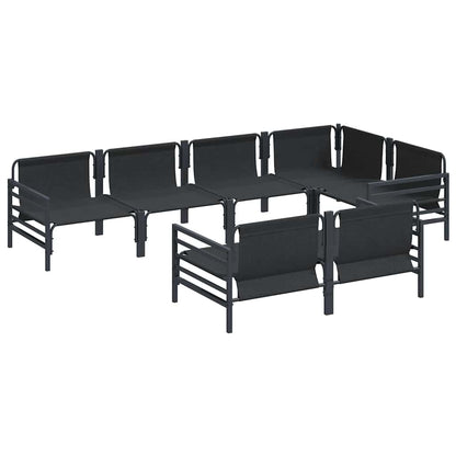 Garten-Sofa-Set mit Kissen 7 pcs Anthrazit Stahl & Stoff