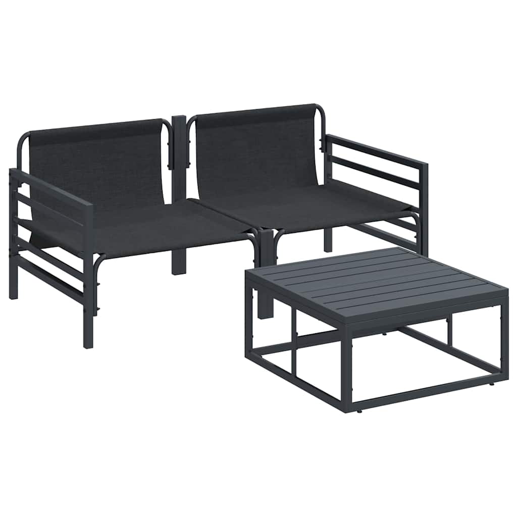 Garten-Sofa-Set 3 pcs Anthrazit Stahl