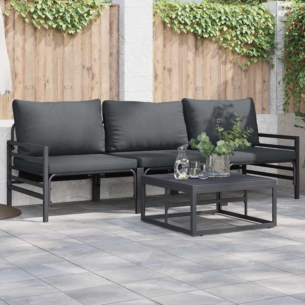 Garten-Sofa-Set 4 pcs Anthrazit Stahl