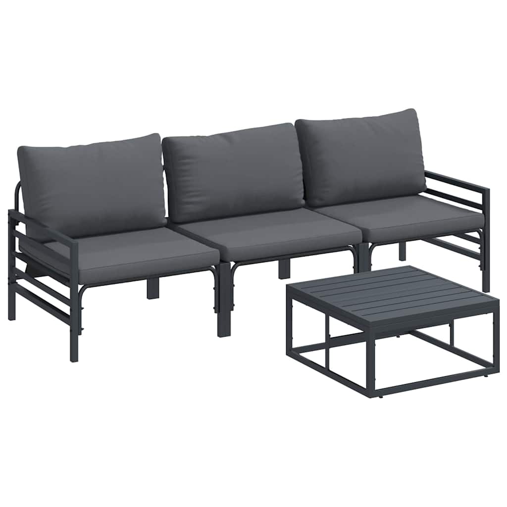 Garten-Sofa-Set 4 pcs Anthrazit Stahl