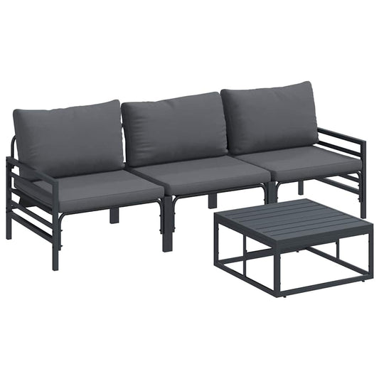 Garten-Sofa-Set 4 pcs Anthrazit Stahl