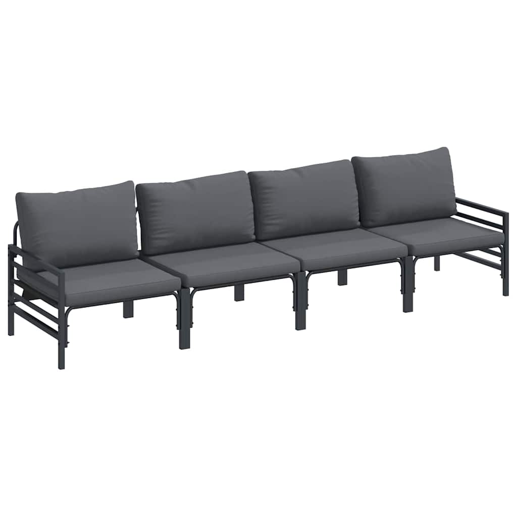 Garten-Sofa-Set 4 pcs Anthrazit Stahl