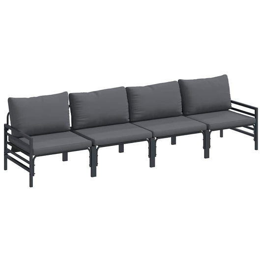 Garten-Sofa-Set 4 pcs Anthrazit Stahl