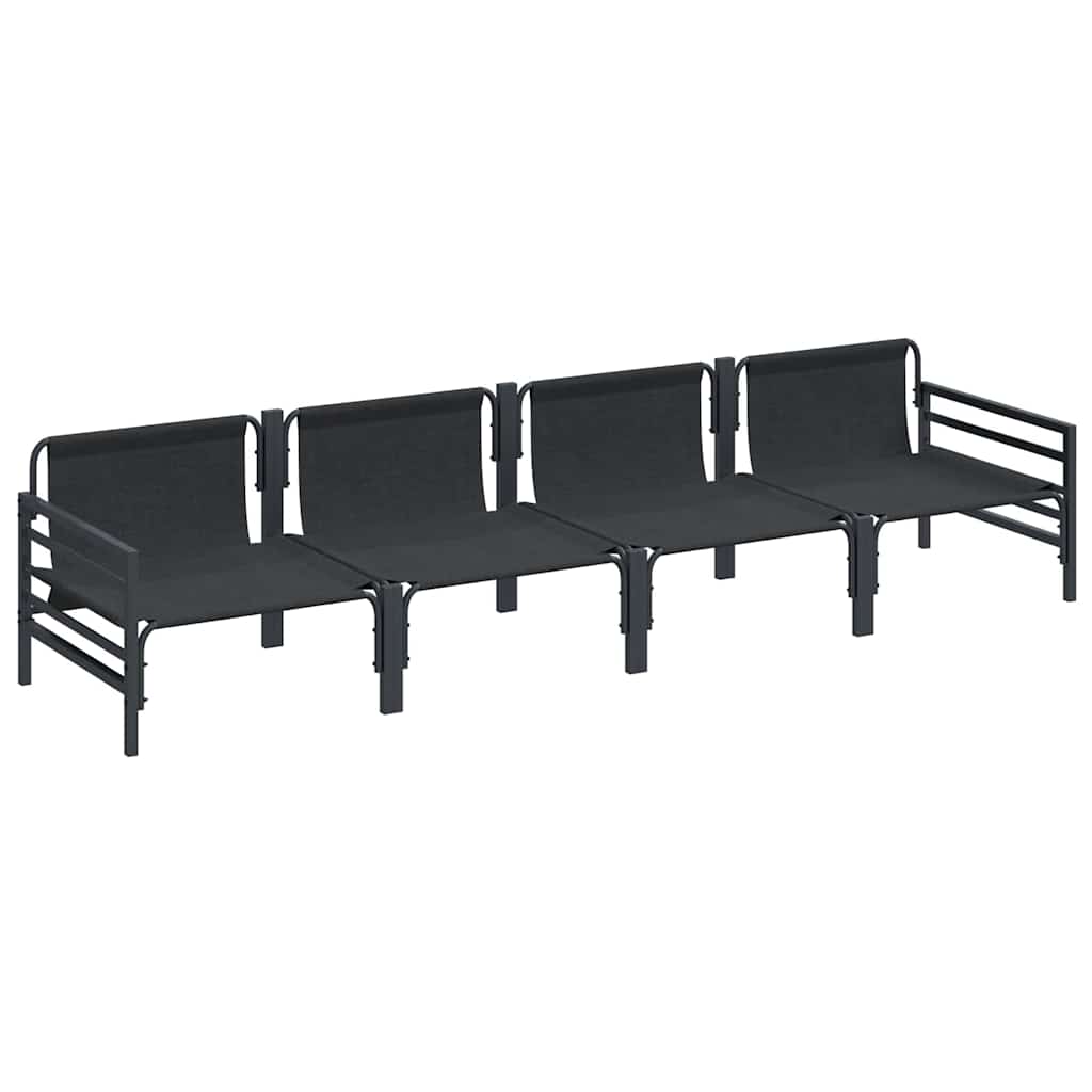 Garten-Sofa-Set 4 pcs Anthrazit Stahl