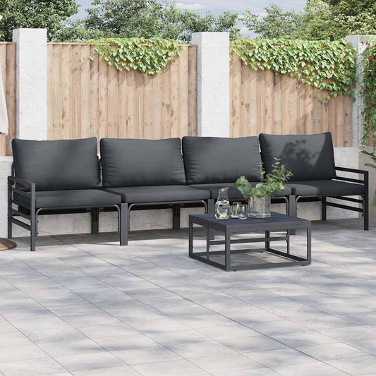 Garten-Sofa-Set 5 pcs Anthrazit Stahl