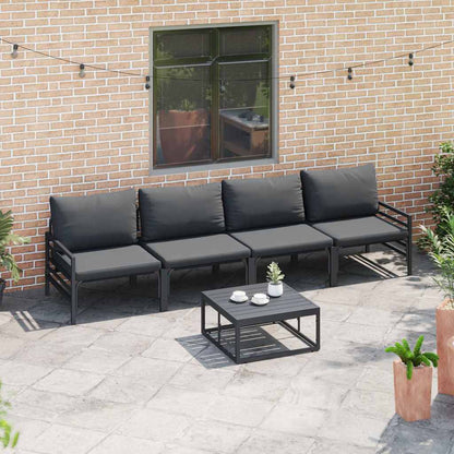 Garten-Sofa-Set 5 pcs Anthrazit Stahl