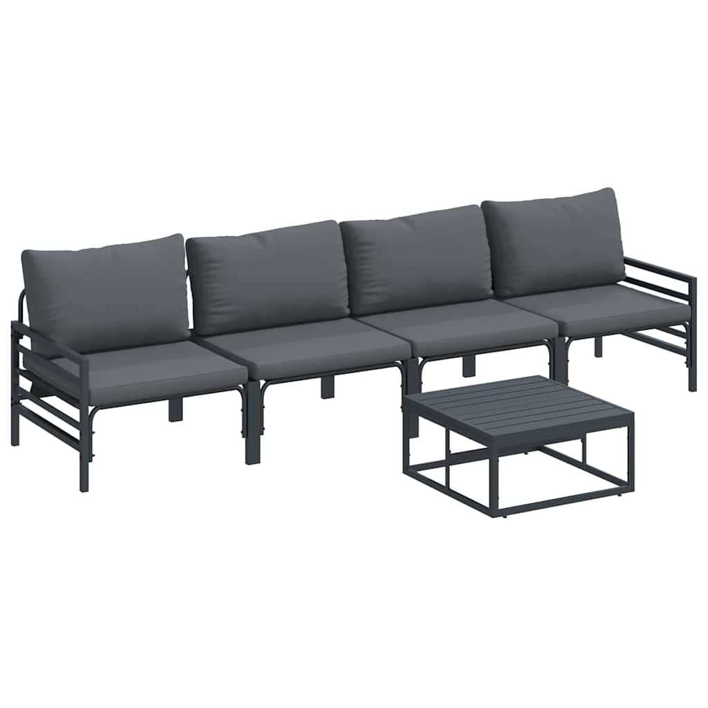 Garten-Sofa-Set 5 pcs Anthrazit Stahl