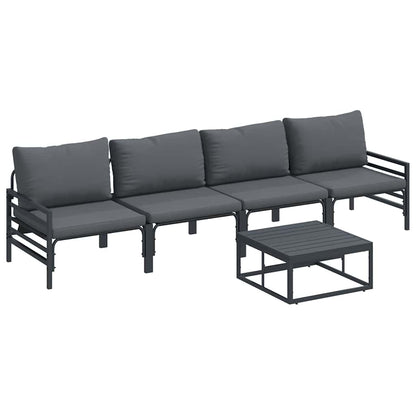 Garten-Sofa-Set 5 pcs Anthrazit Stahl