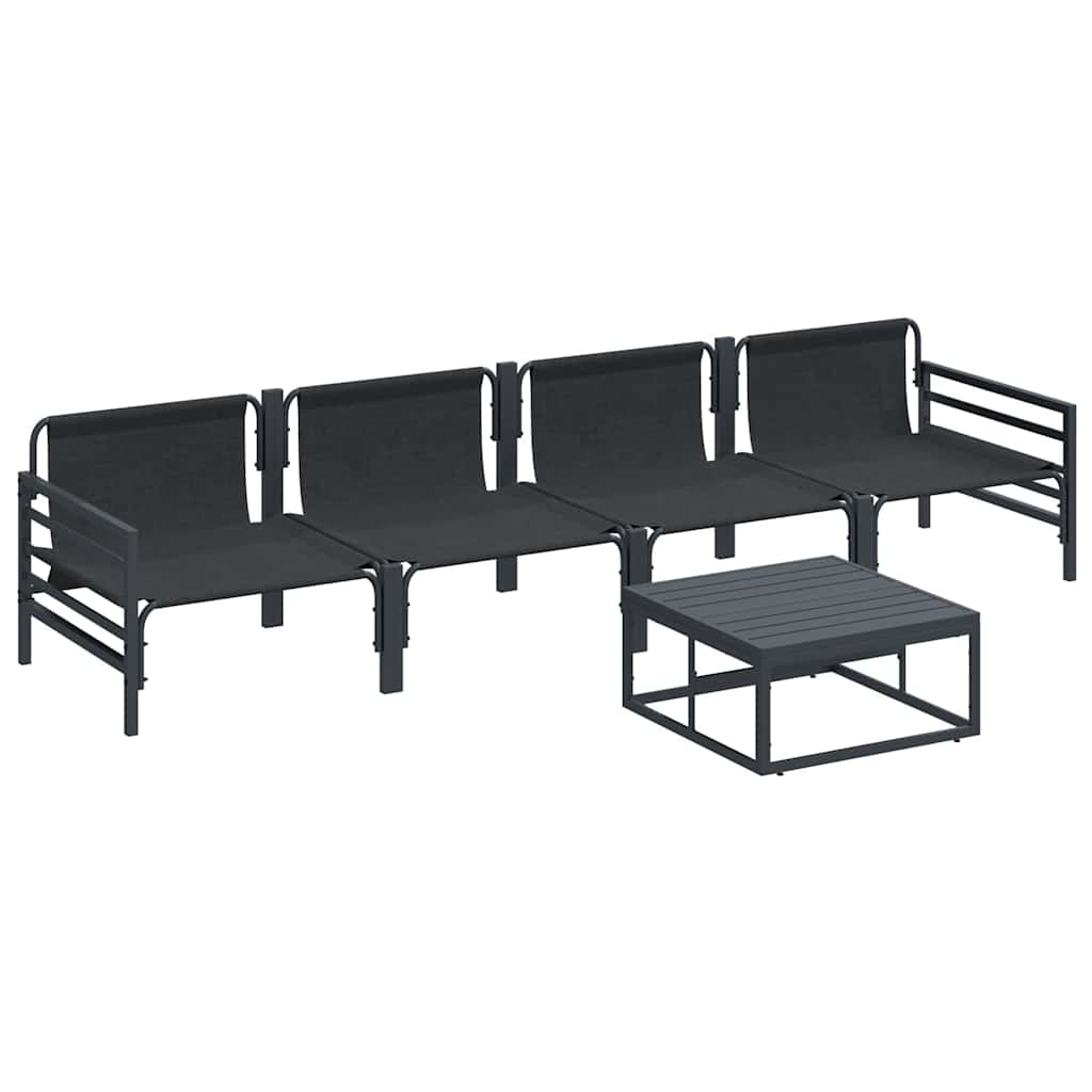 Garten-Sofa-Set 5 pcs Anthrazit Stahl