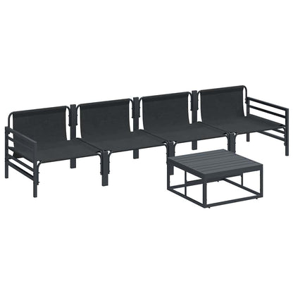 Garten-Sofa-Set 5 pcs Anthrazit Stahl