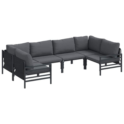 Garten-Sofa-Set 6 pcs Anthrazit Stahl