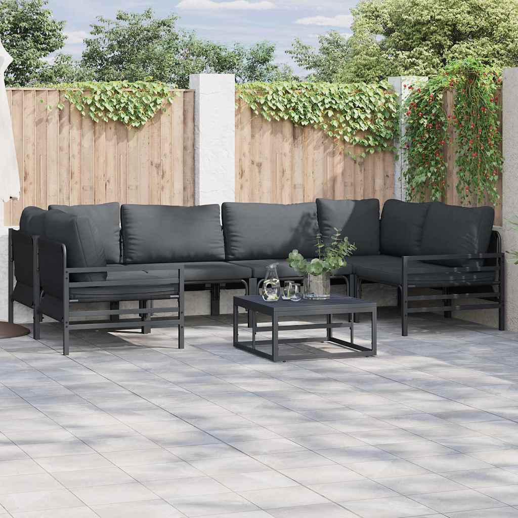 Garten-Sofa-Set 7 pcs Anthrazit Stahl