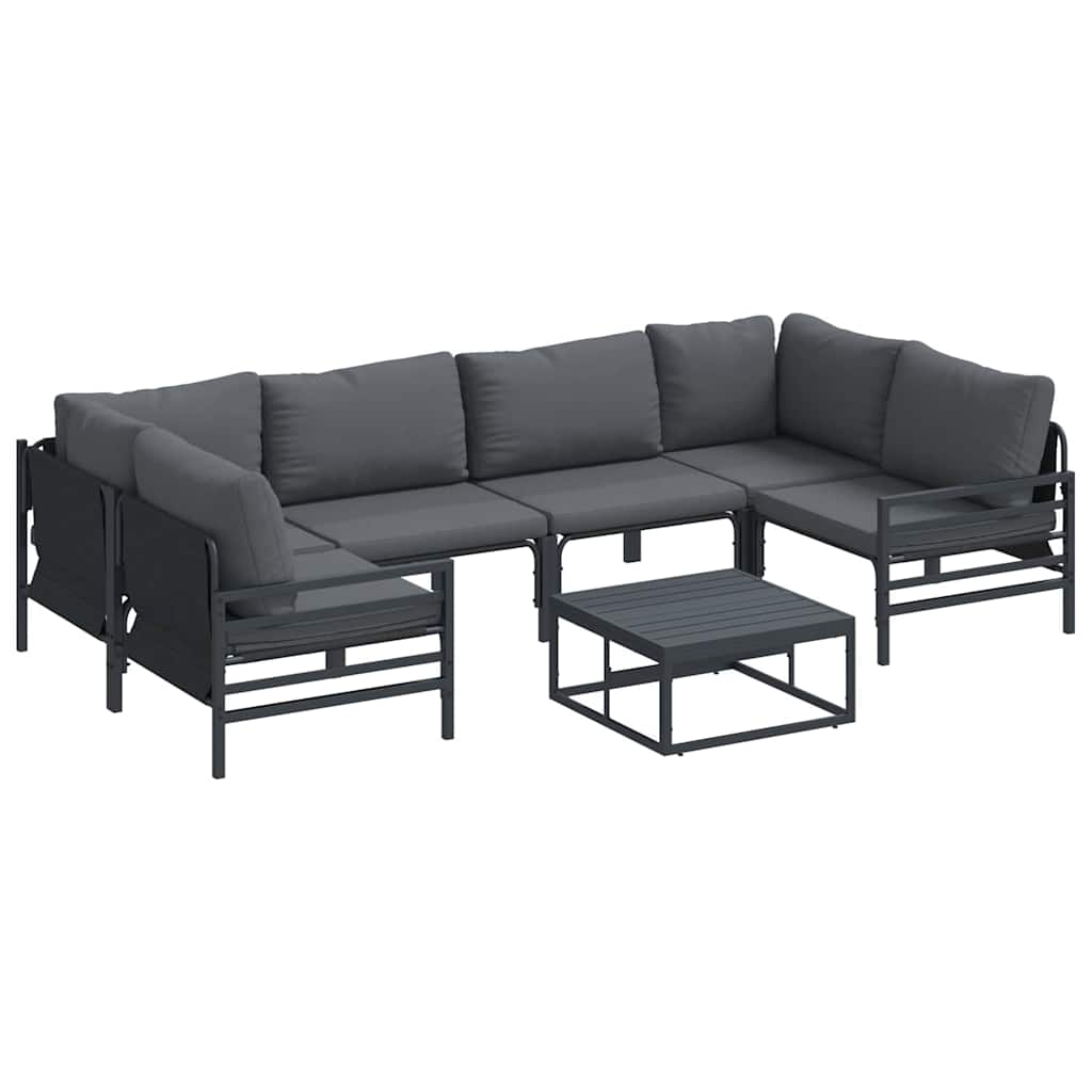 Garten-Sofa-Set 7 pcs Anthrazit Stahl