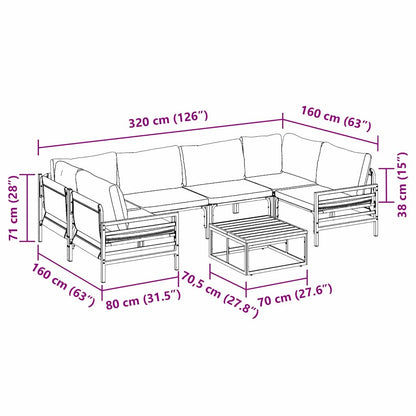 Garten-Sofa-Set 7 pcs Anthrazit Stahl