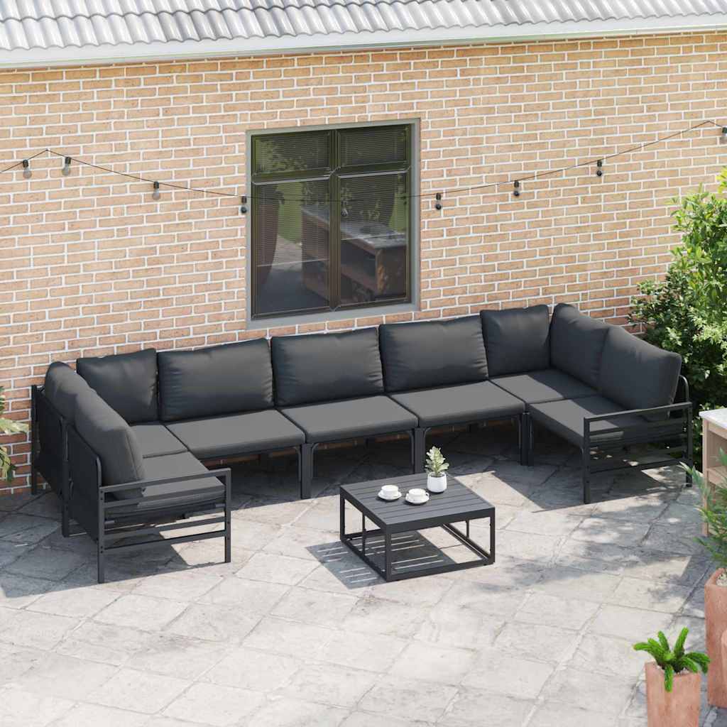 Garten-Sofa-Set 7 pcs Anthrazit Stahl