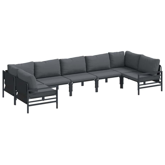 Garten-Sofa-Set 7 pcs Anthrazit Stahl