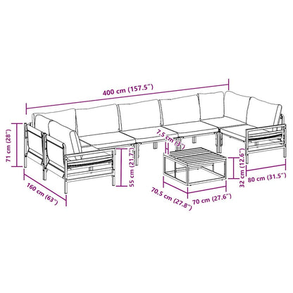 Garten-Sofa-Set 8 pcs Anthrazit Stahl