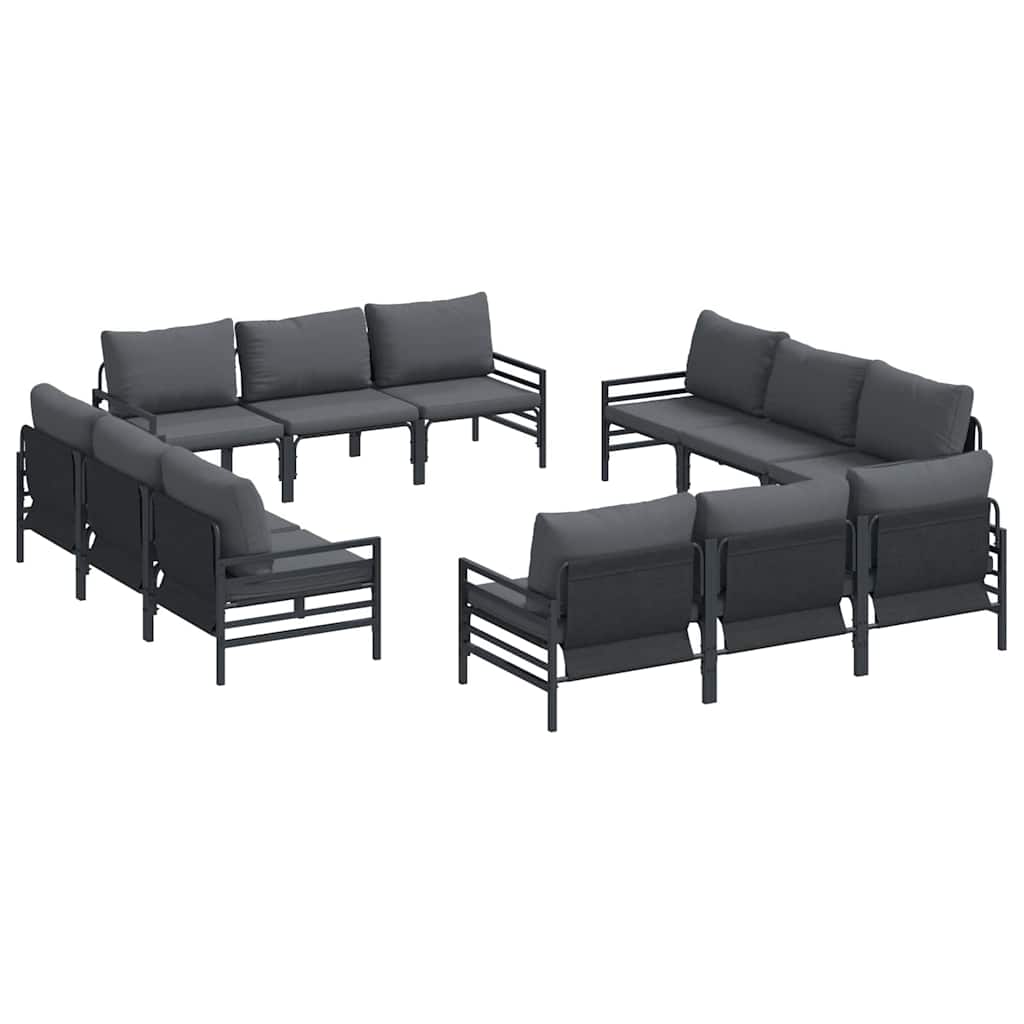Garten-Sofa-Set Anthrazit Stahl