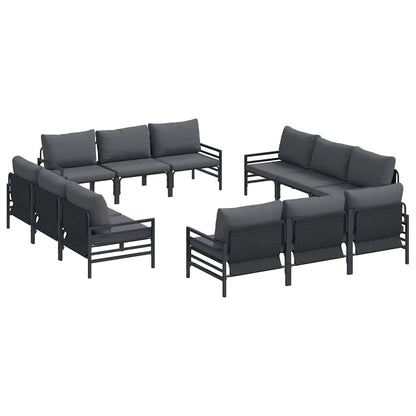 Garten-Sofa-Set Anthrazit Stahl