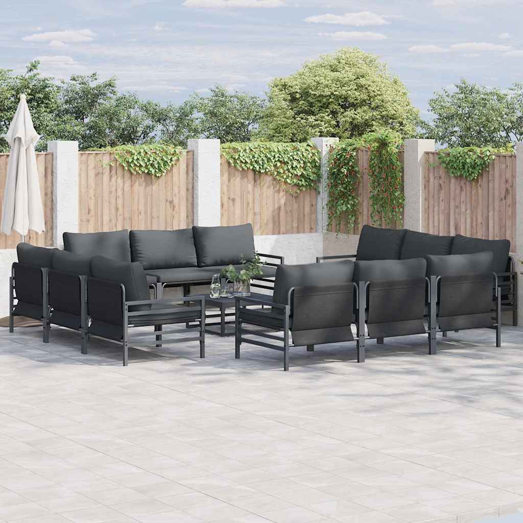 Garten-Sofa-Set 13 pcs Anthrazit Stahl