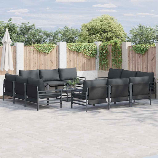 Garten-Sofa-Set 13 pcs Anthrazit Stahl