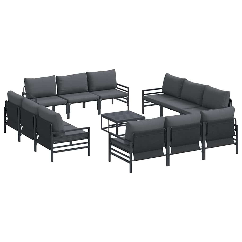Garten-Sofa-Set 13 pcs Anthrazit Stahl