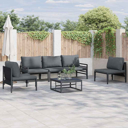 Garten-Sofa-Set 5 pcs Anthrazit Stahl