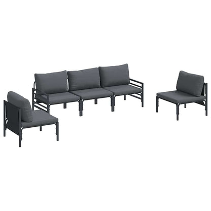 Garten-Sofa-Set 5 pcs Anthrazit Stahl