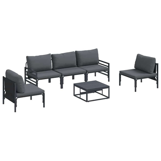 Garten-Sofa-Set 6 pcs Anthrazit Stahl