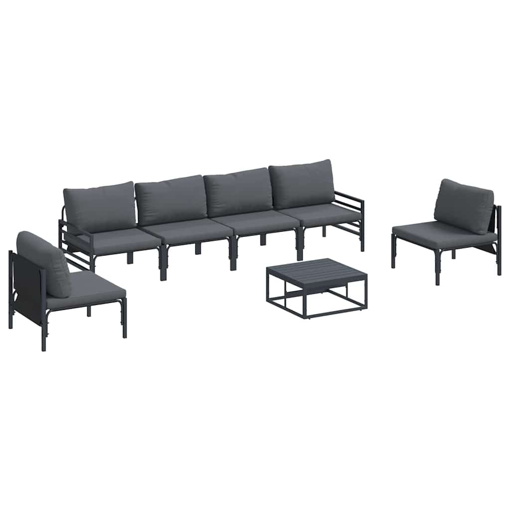 Garten-Sofa-Set 7 pcs Anthrazit Stahl
