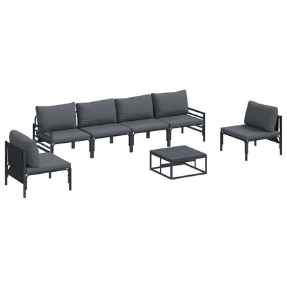 Garten-Sofa-Set 7 pcs Anthrazit Stahl