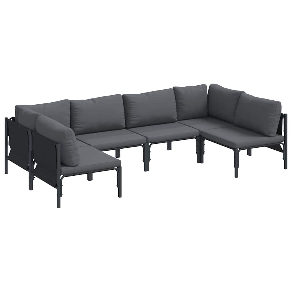 Garten-Sofa-Set 6 pcs Anthrazit Stahl