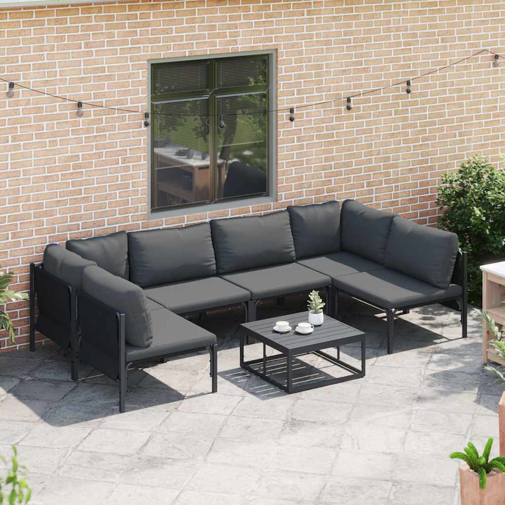 Garten-Sofa-Set 7 pcs Anthrazit Stahl