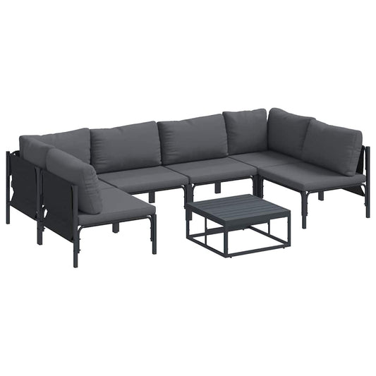 Garten-Sofa-Set 7 pcs Anthrazit Stahl
