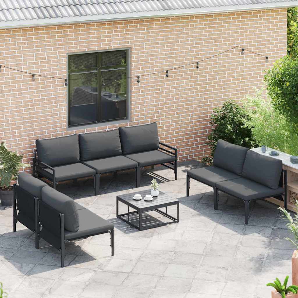Garten-Sofa-Set Anthrazit Stahl