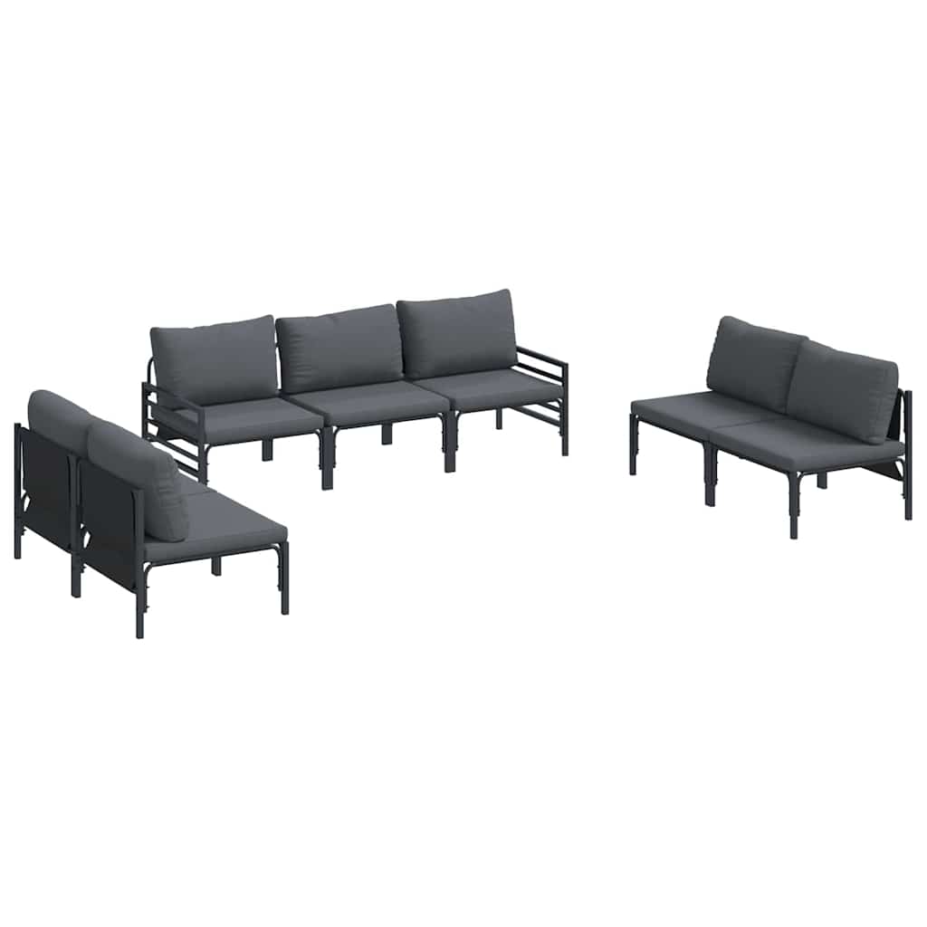 Garten-Sofa-Set Anthrazit Stahl