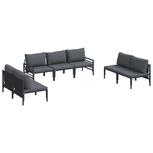 Garten-Sofa-Set Anthrazit Stahl