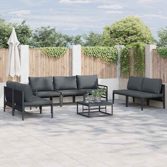 Garten-Sofa-Set 8 pcs Anthrazit Stahl