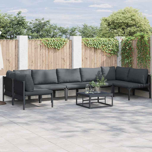Garten-Sofa-Set 8 pcs Anthrazit Stahl