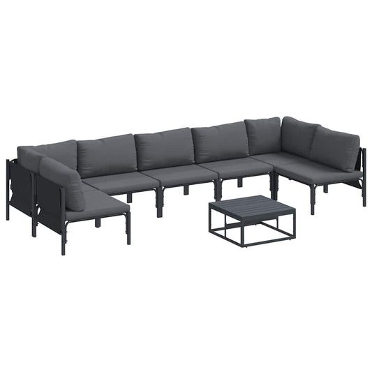 Garten-Sofa-Set 8 pcs Anthrazit Stahl