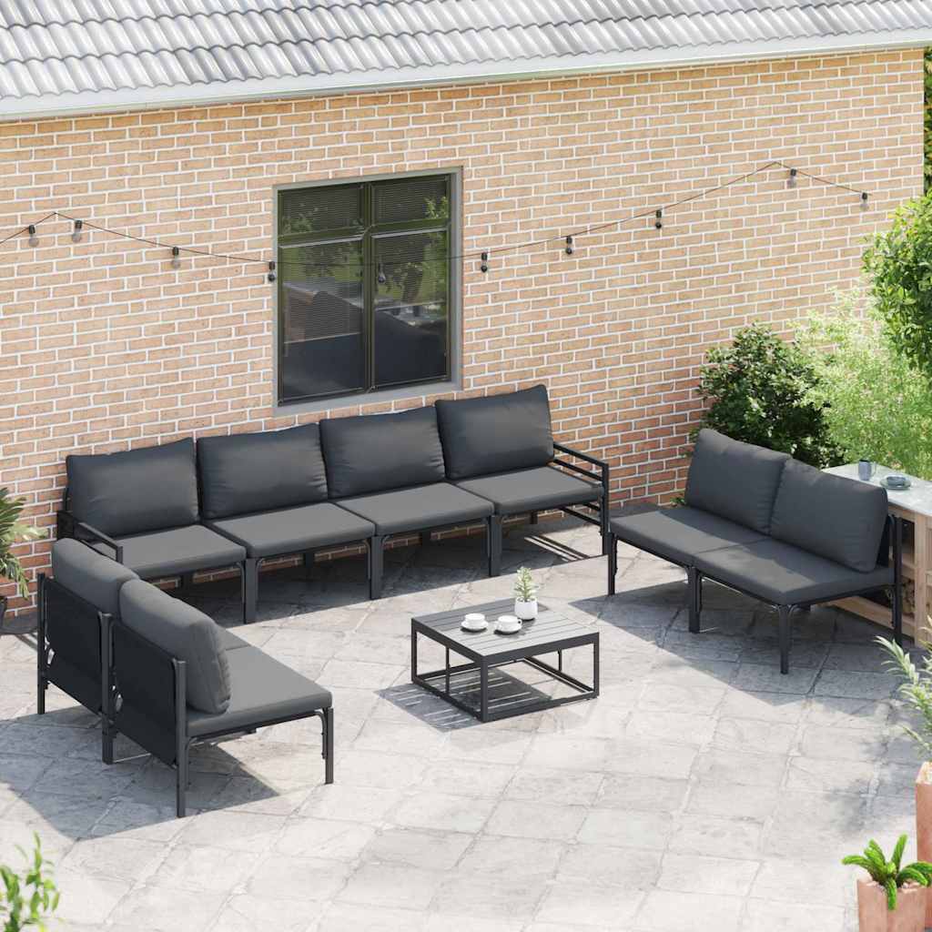 Garten-Sofa-Set 8 pcs Anthrazit Stahl