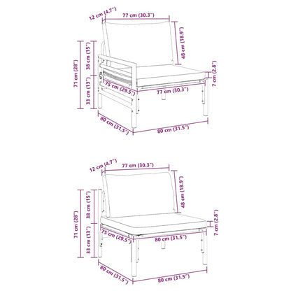 Garten-Sofa-Set 8 pcs Anthrazit Stahl
