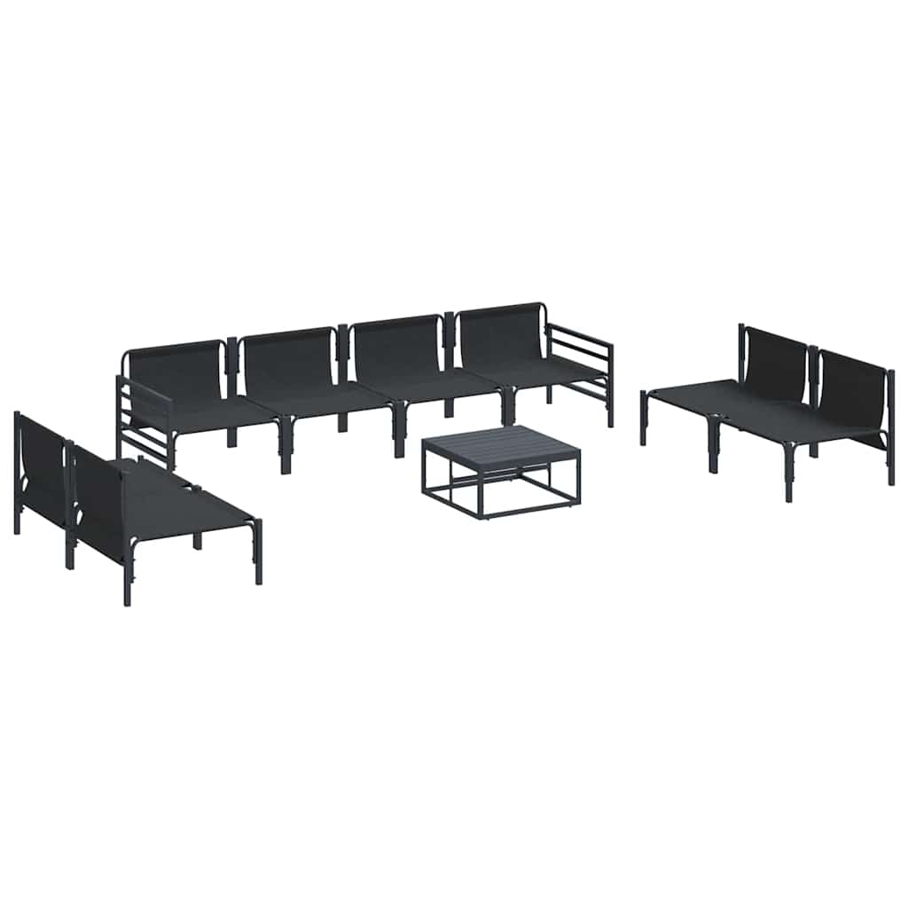 Garten-Sofa-Set 9 pcs Anthrazit Stahl